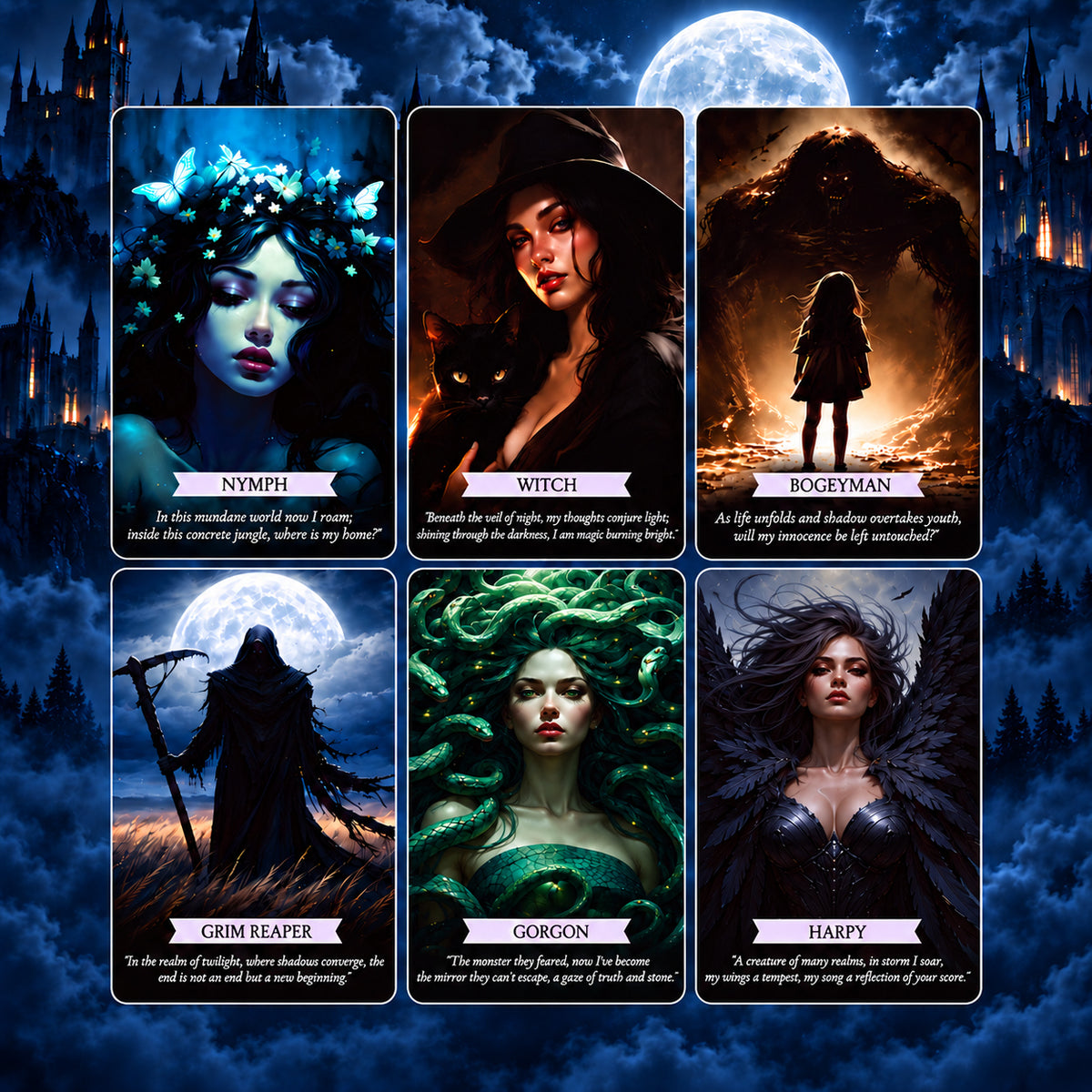 Path of Shadows Oracle — Gothic Fantasy Oracle Cards for Shadow Work and Self-Reflection