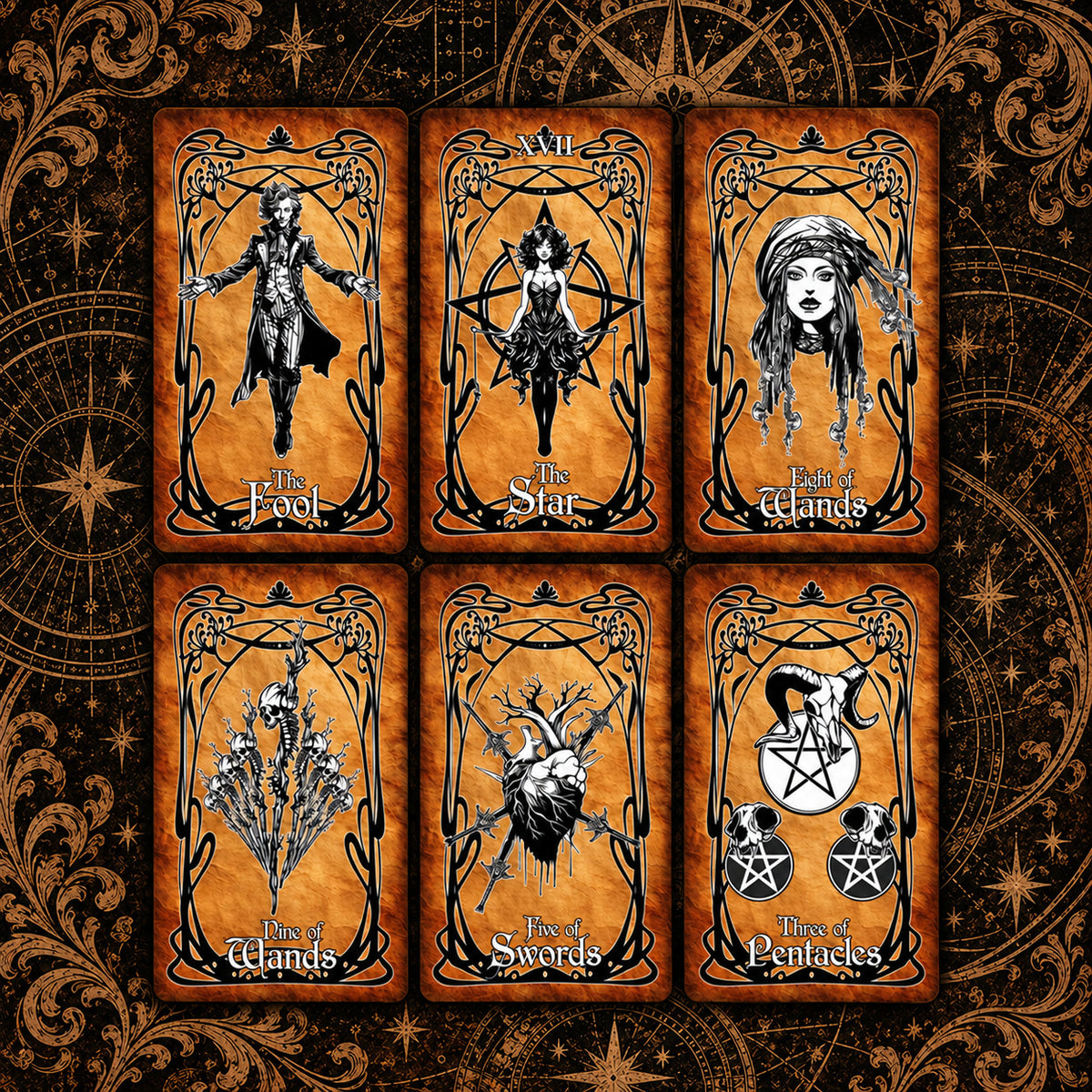 Gothic Tarot Deck — Vintage Occult Tarot Cards for Self-Discovery & Reflection