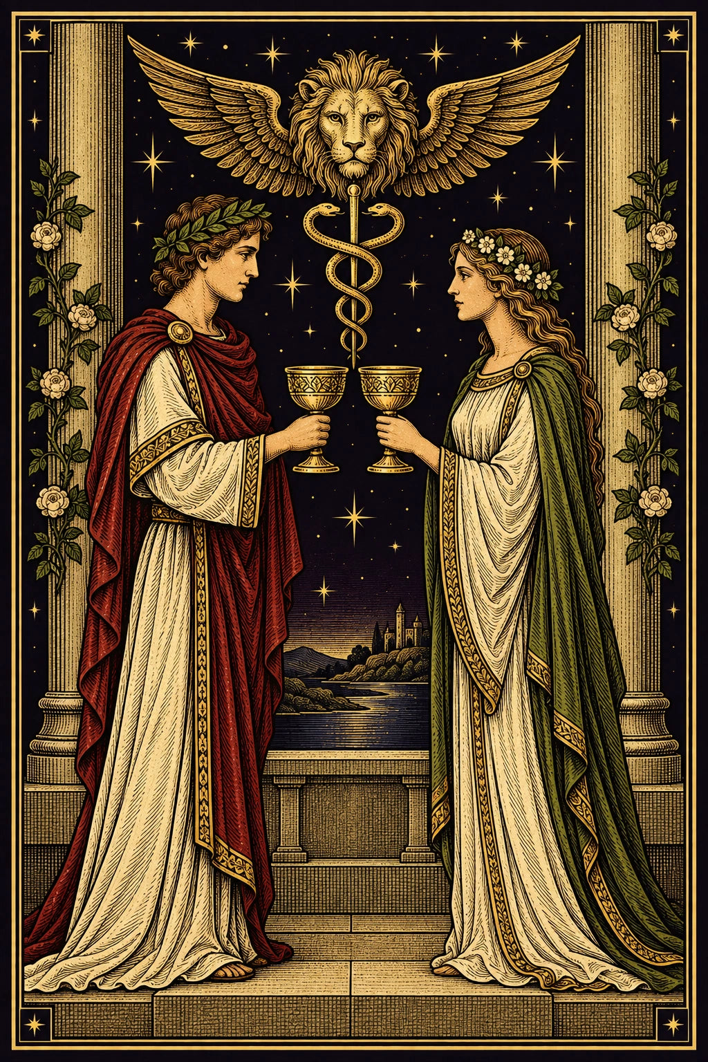 Two of Cups from our celestial tarot deck