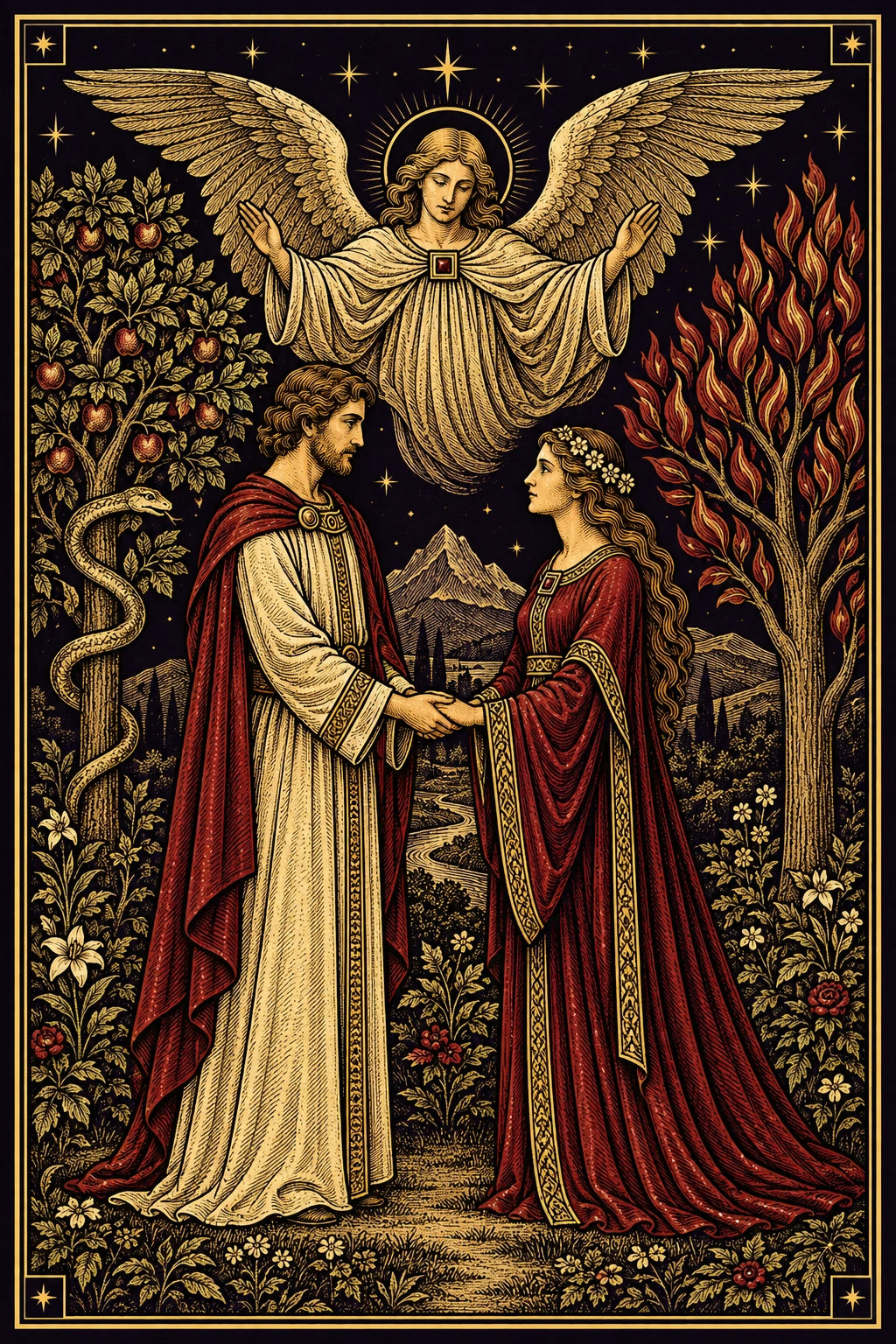 The Lovers from our celestial tarot deck