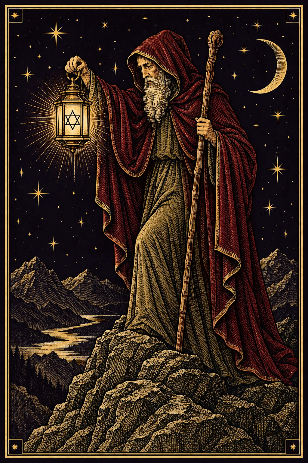 The Hermit from our celestial tarot deck