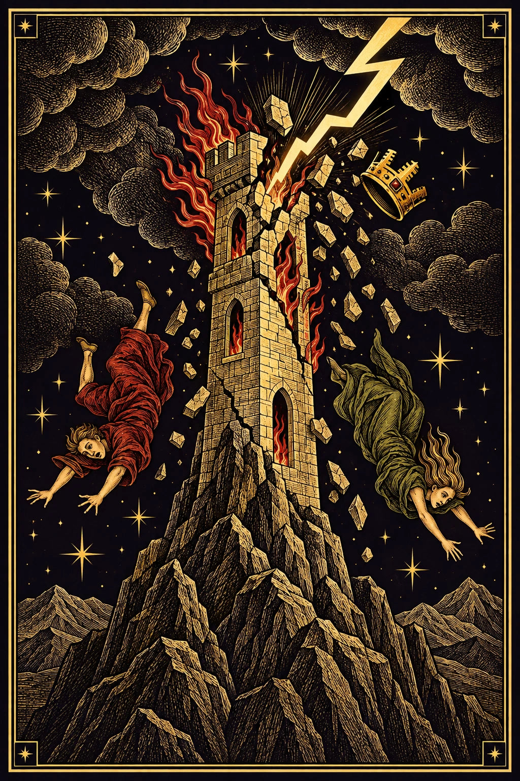 The Tower from our celestial tarot deck