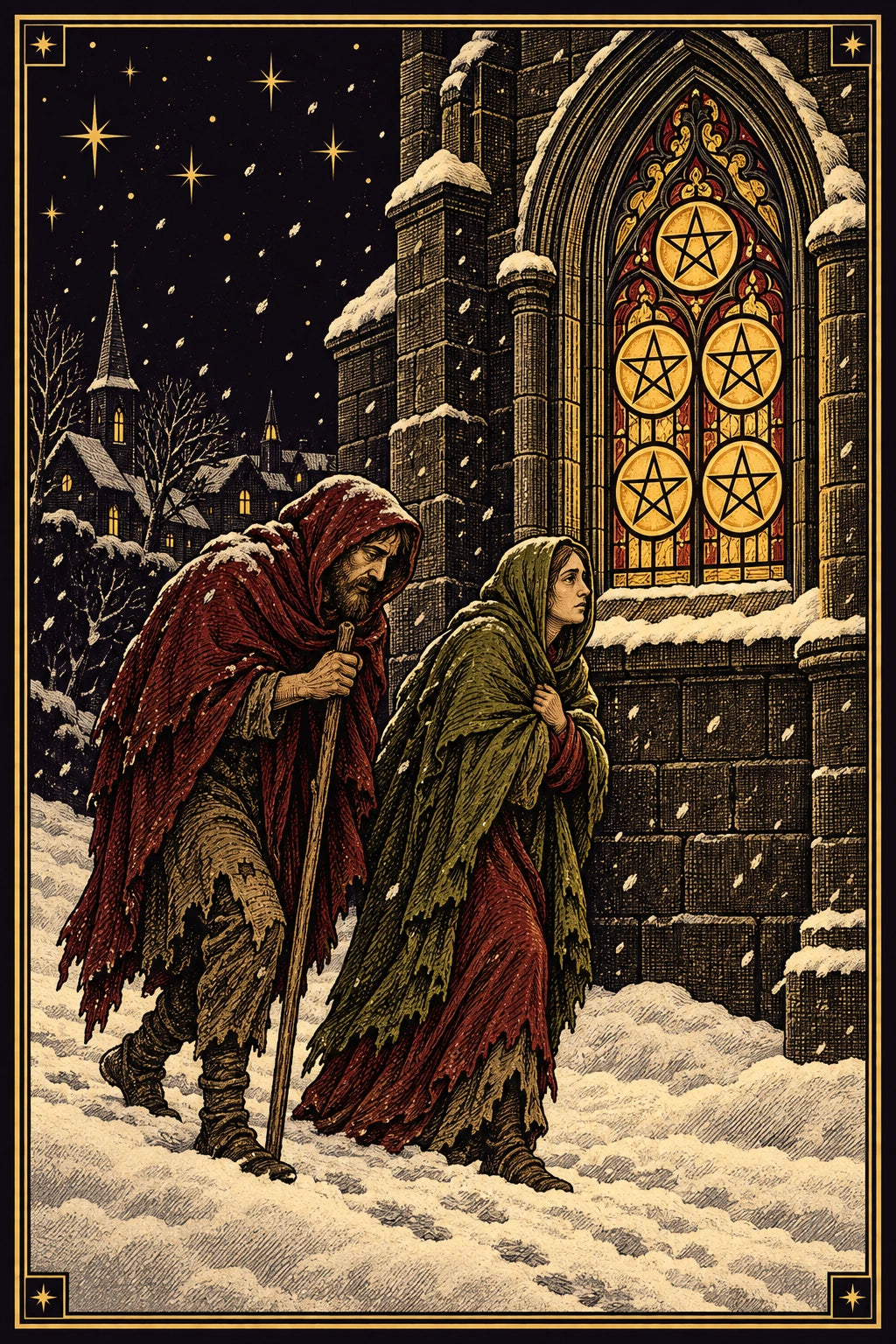 Five of Pentacles from our celestial tarot deck