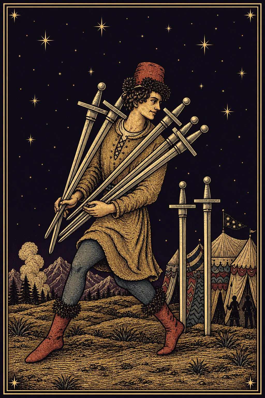 Seven of Swords from our celestial tarot deck
