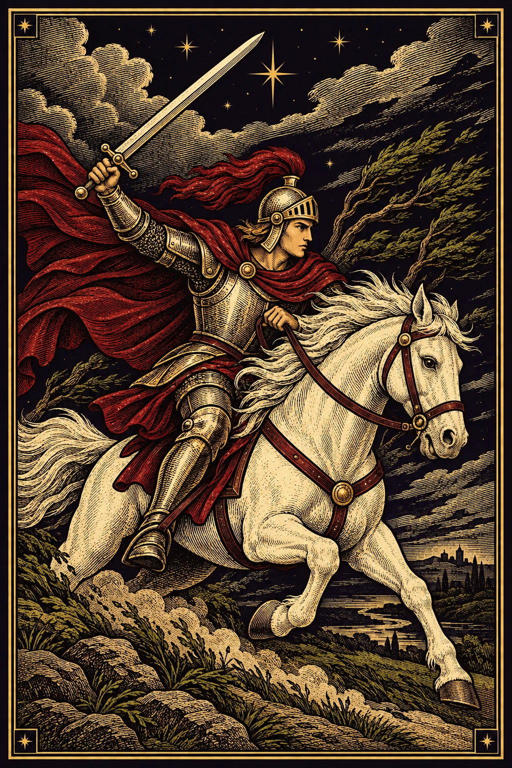 Knight of Swords from our celestial tarot deck