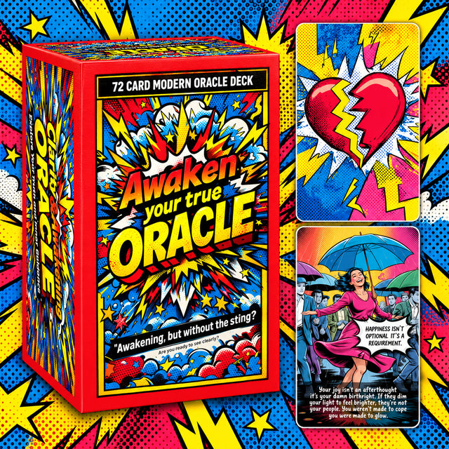 Awaken Your True Oracle Cards — Pop Art Oracle Deck for Self-Worth, Healing & Personal Growth