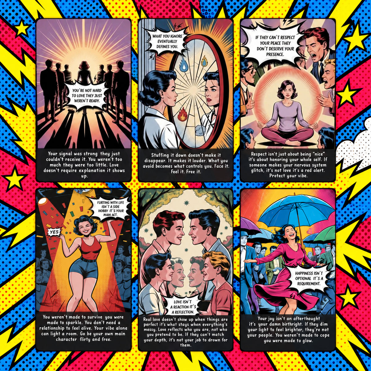 Awaken Your True Oracle Cards — Pop Art Oracle Deck for Self-Worth, Healing & Personal Growth
