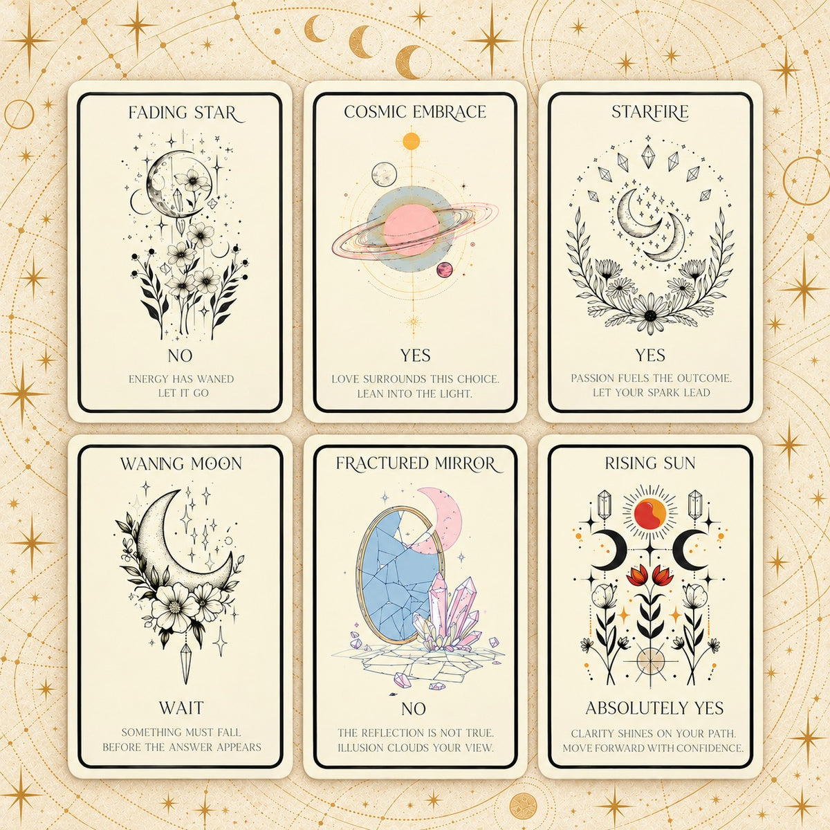 Celestial Oracle — Yes or No Oracle Cards for Intuition and Self-Reflection