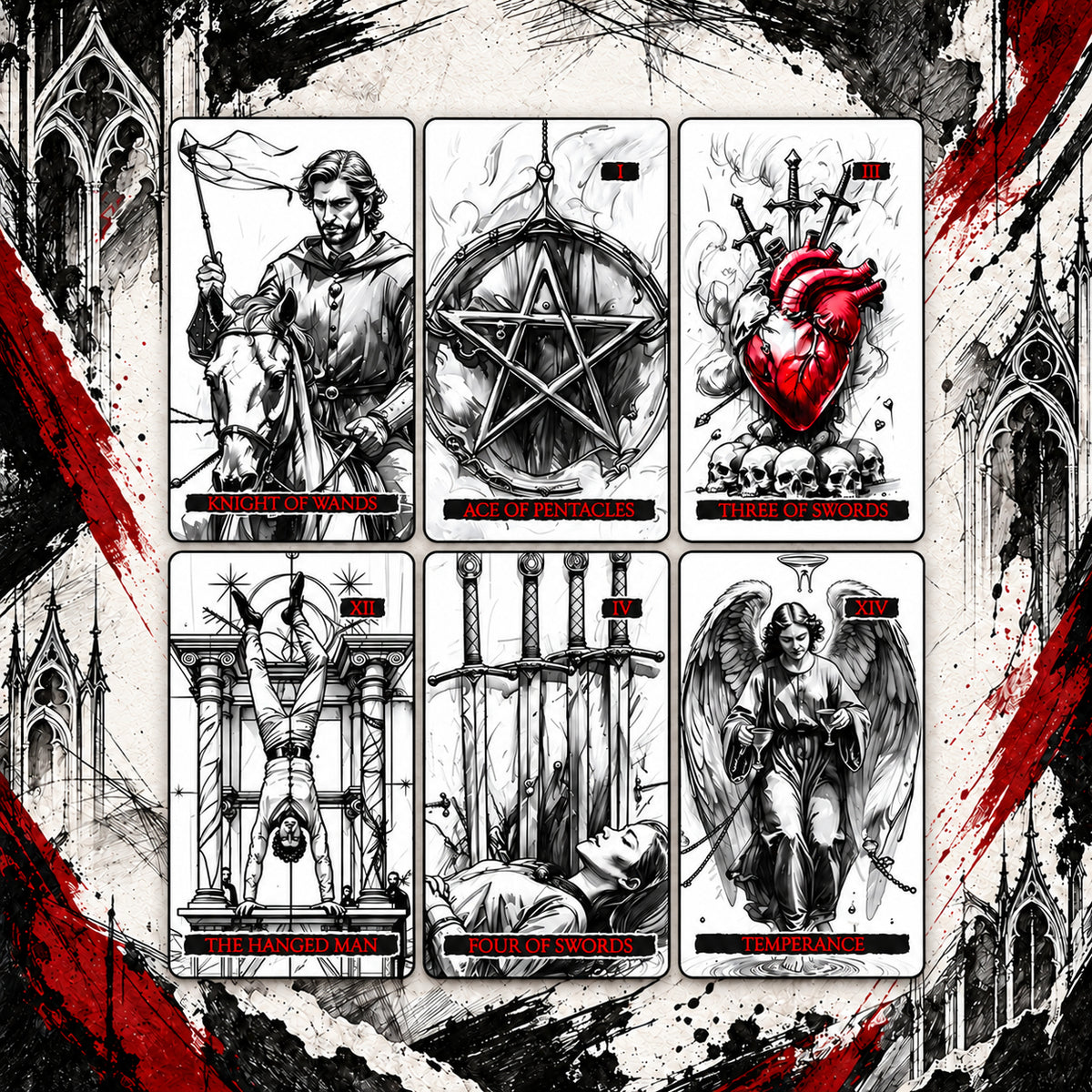 Gothic Whispers Tarot Deck — Dark Fantasy Tarot for Shadow Work & Self-Discovery