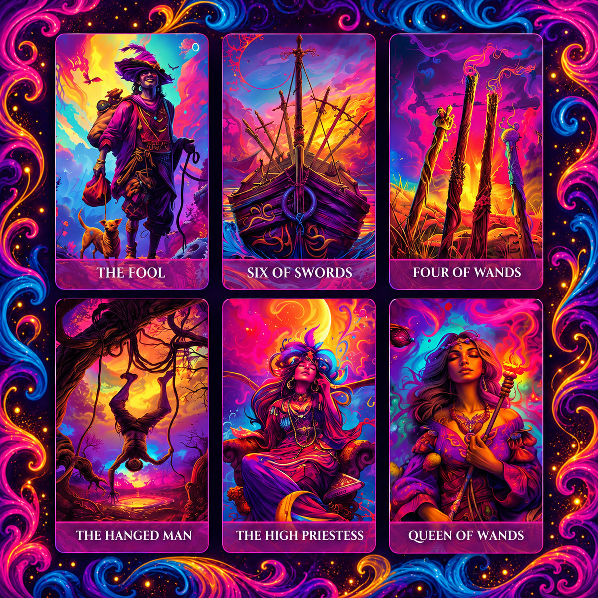 Luminous Arcana Tarot — Psychedelic Fantasy Tarot Cards for Creativity and Self-Reflection