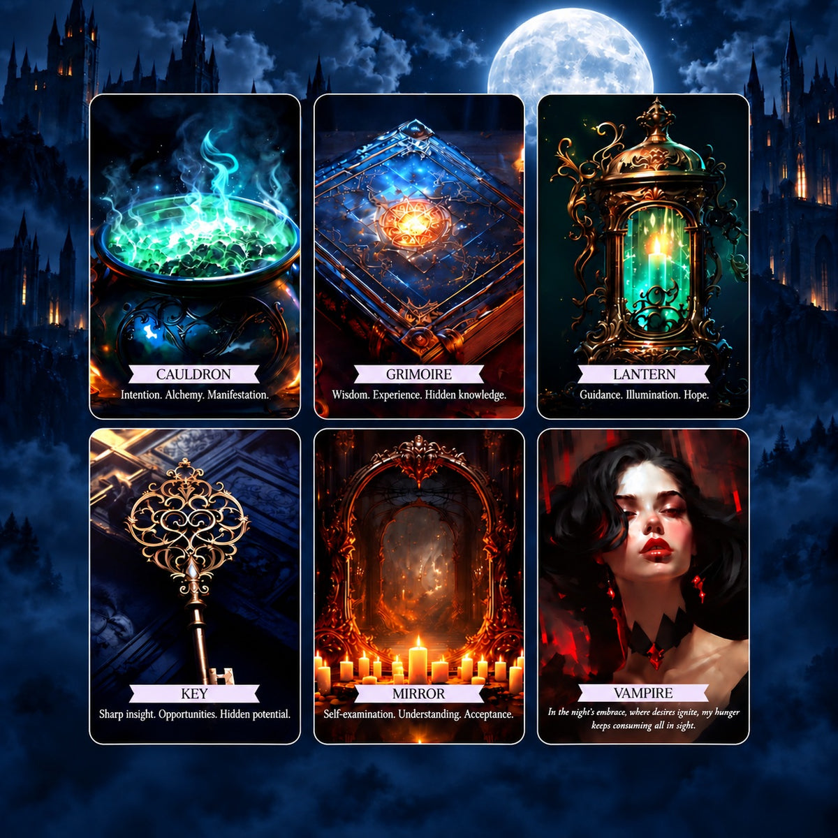 Path of Shadows Oracle — Gothic Fantasy Oracle Cards for Shadow Work and Self-Reflection