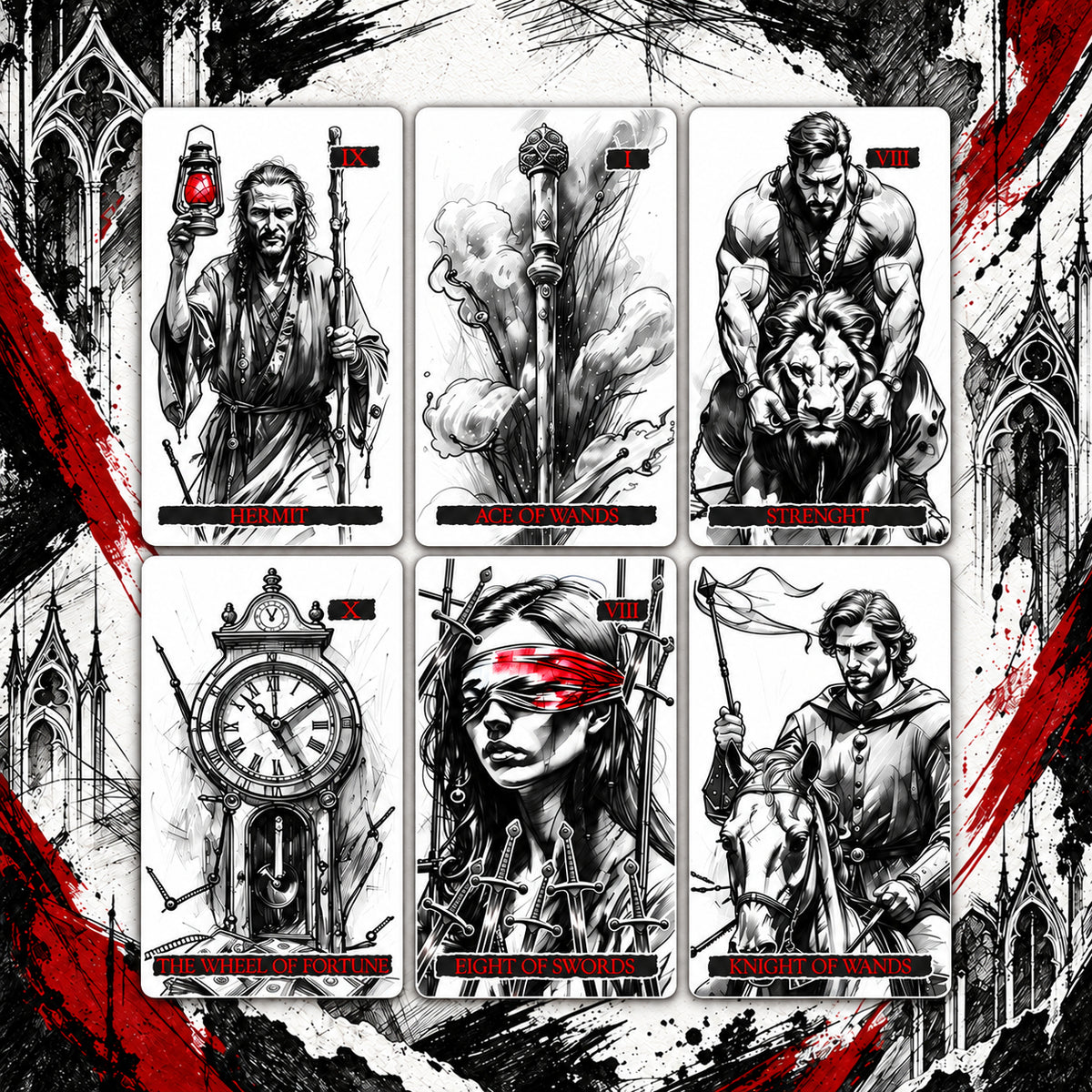Gothic Whispers Tarot Deck — Dark Fantasy Tarot for Shadow Work & Self-Discovery