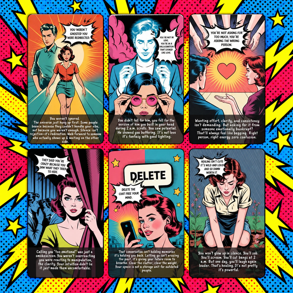 Awaken Your True Oracle Cards — Pop Art Oracle Deck for Self-Worth, Healing & Personal Growth