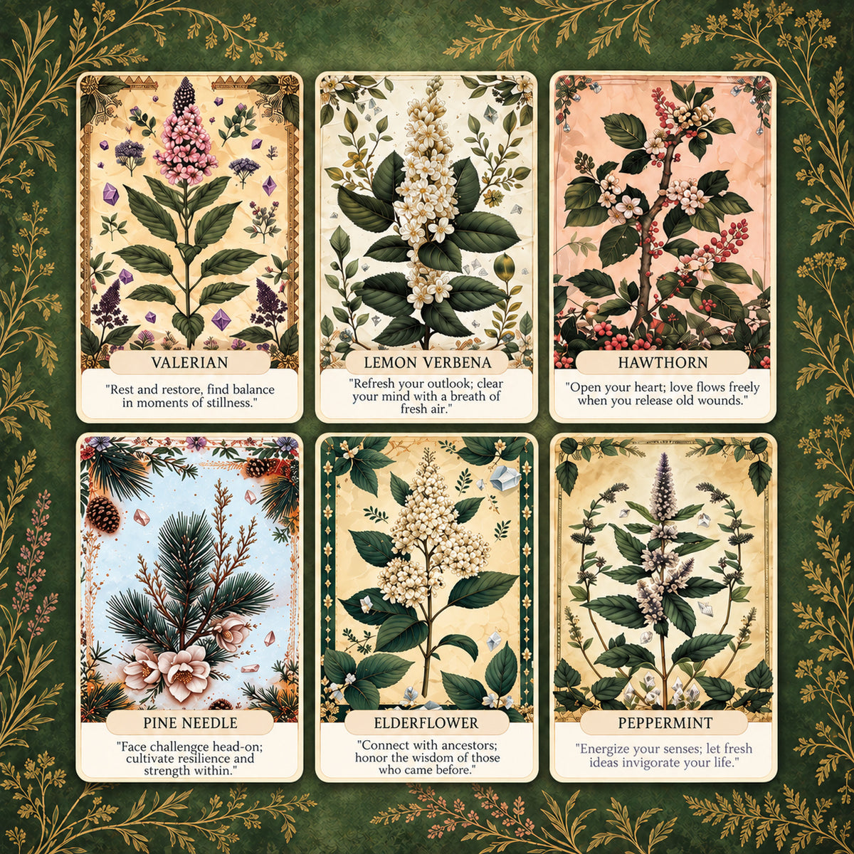 Herbal Wisdom Oracle — Botanical Oracle Cards for Calm and Self-Reflection