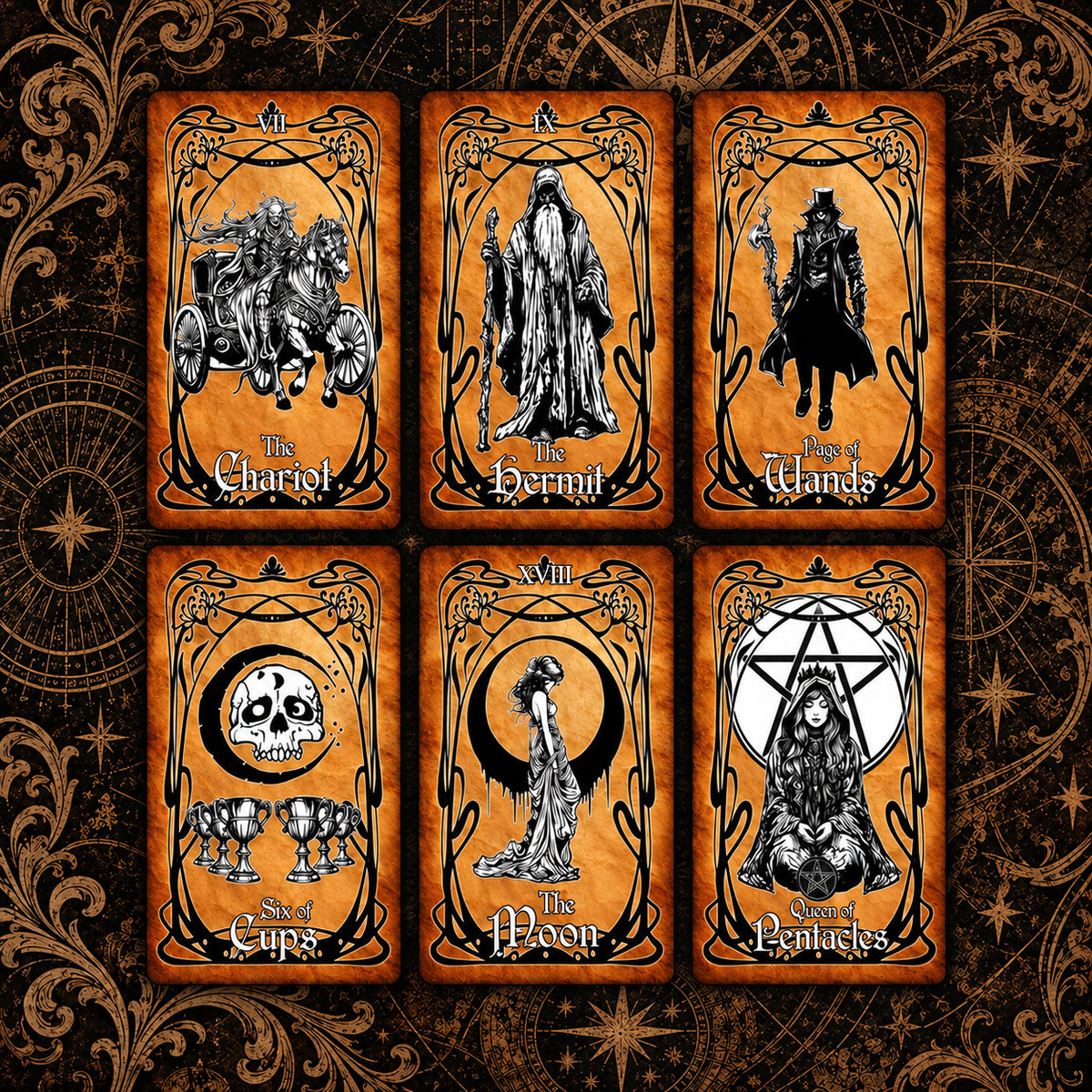 Gothic Tarot Deck — Vintage Occult Tarot Cards for Self-Discovery & Reflection
