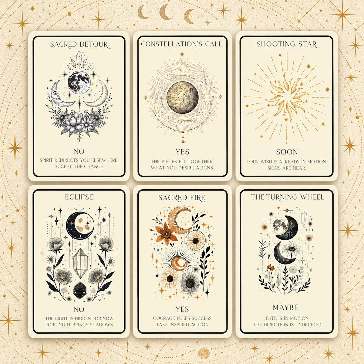 Celestial Oracle — Yes or No Oracle Cards for Intuition and Self-Reflection