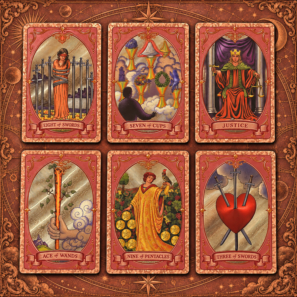Triple Star Tarot — Embossed Metallic Tarot Cards for Inspiration and Direction
