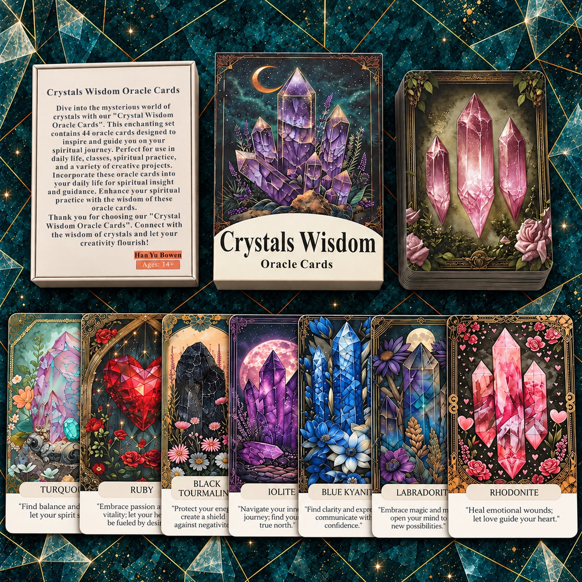 Crystals Wisdom Oracle — Crystal-Inspired Oracle Cards for Intuition and Self-Reflection
