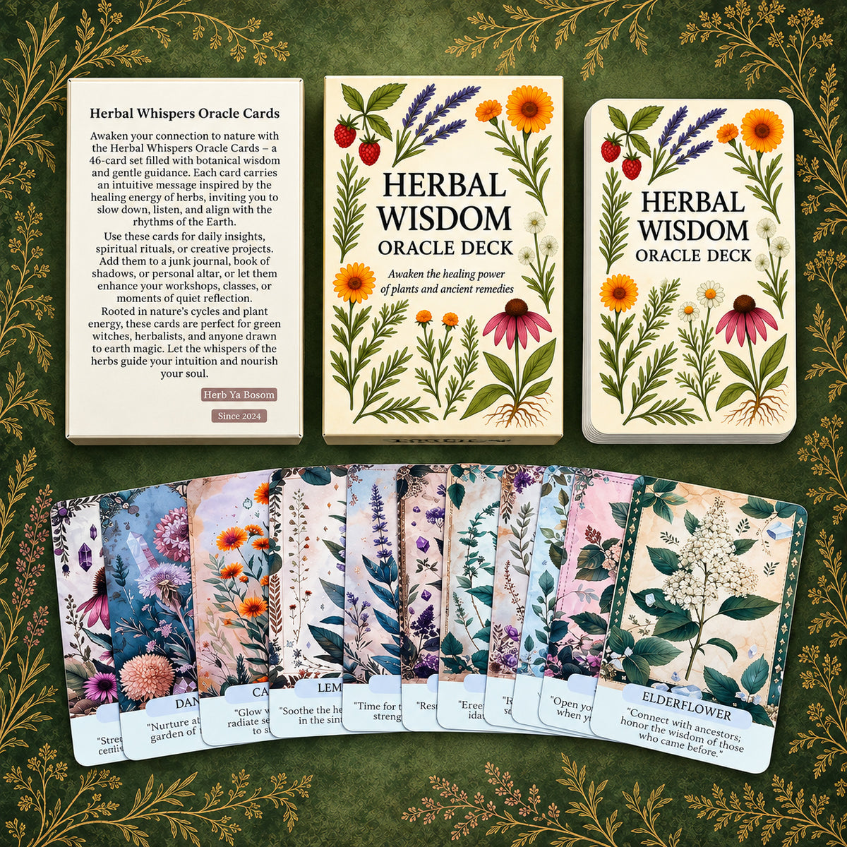 Herbal Wisdom Oracle — Botanical Oracle Cards for Calm and Self-Reflection