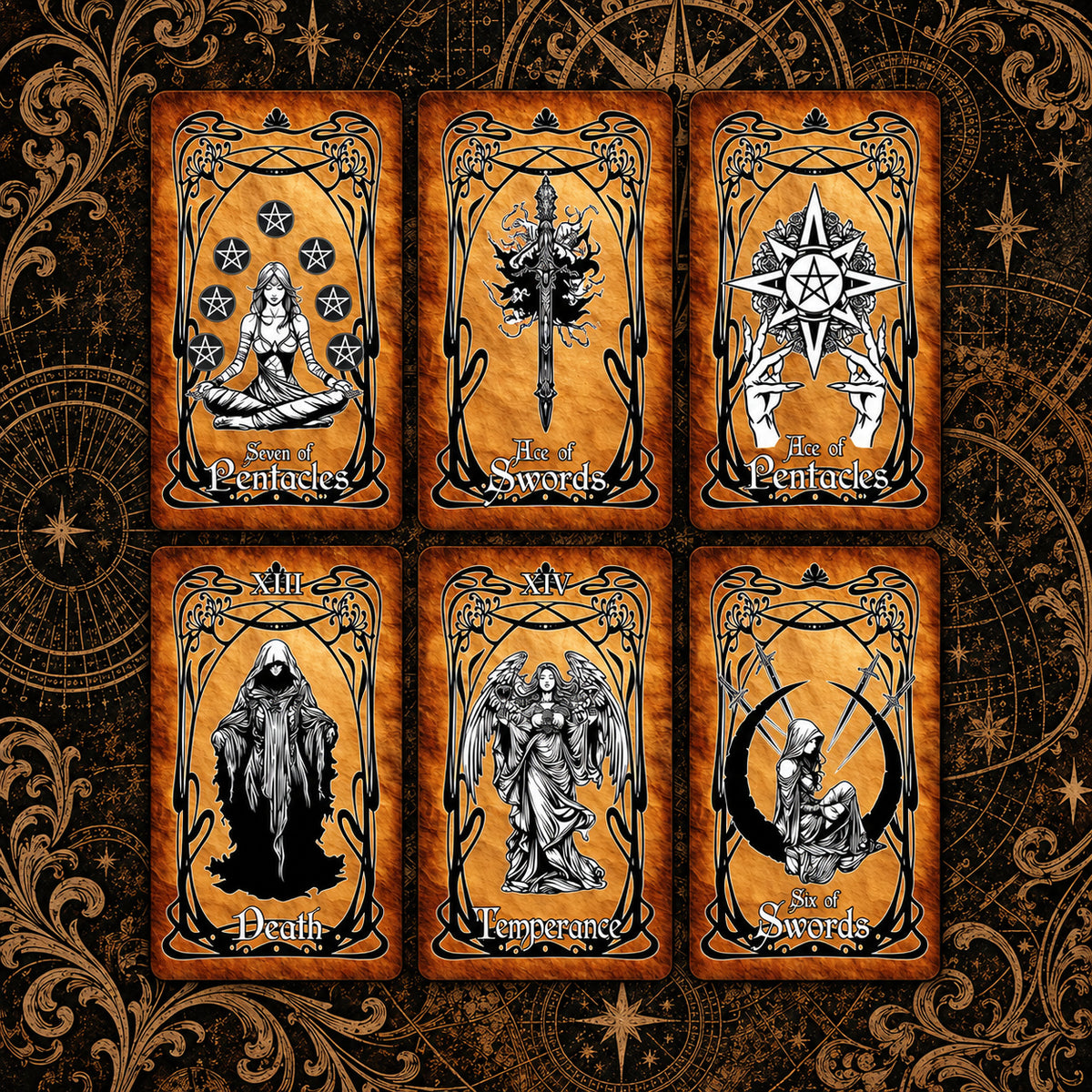 Gothic Tarot Deck — Vintage Occult Tarot Cards for Self-Discovery & Reflection