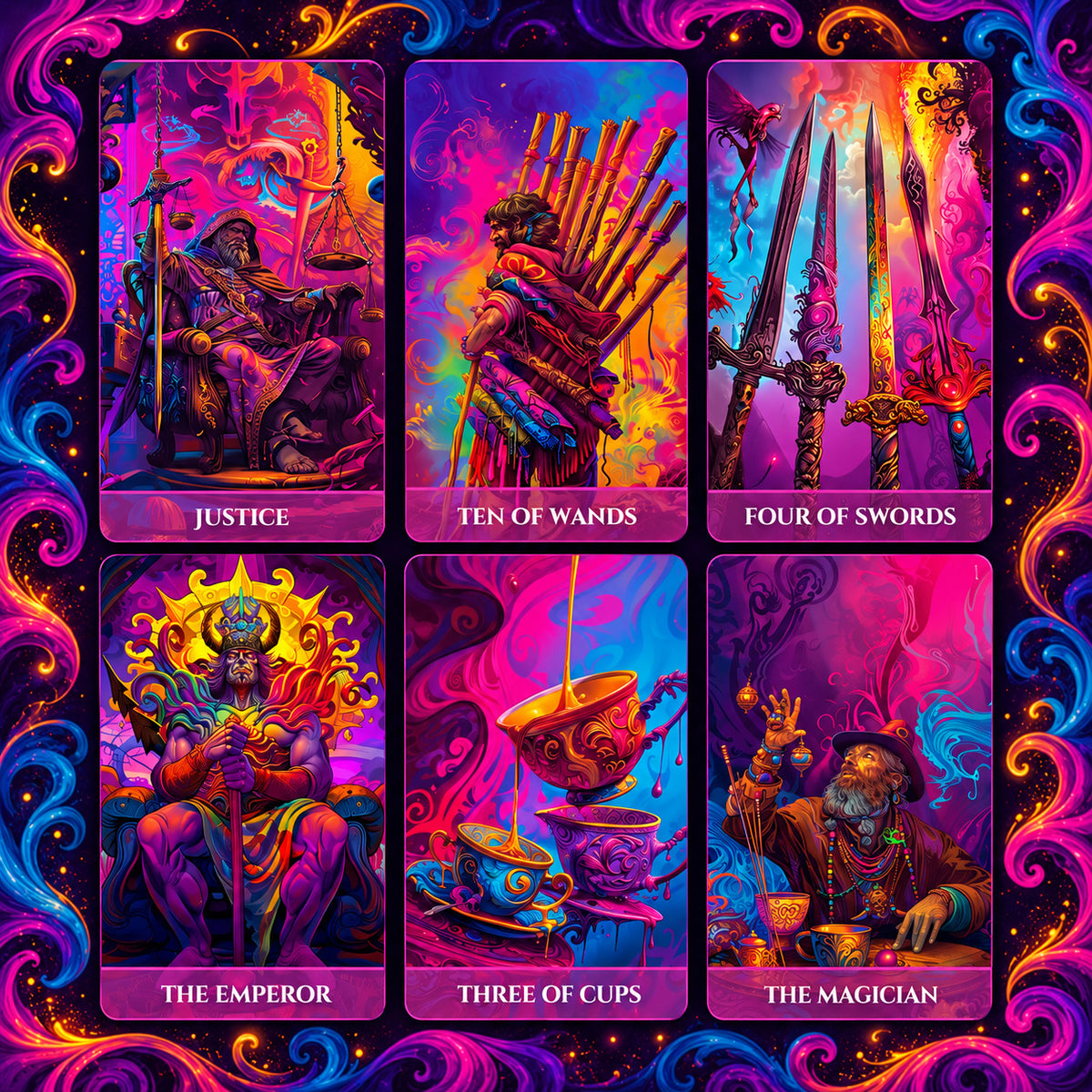Luminous Arcana Tarot — Psychedelic Fantasy Tarot Cards for Creativity and Self-Reflection