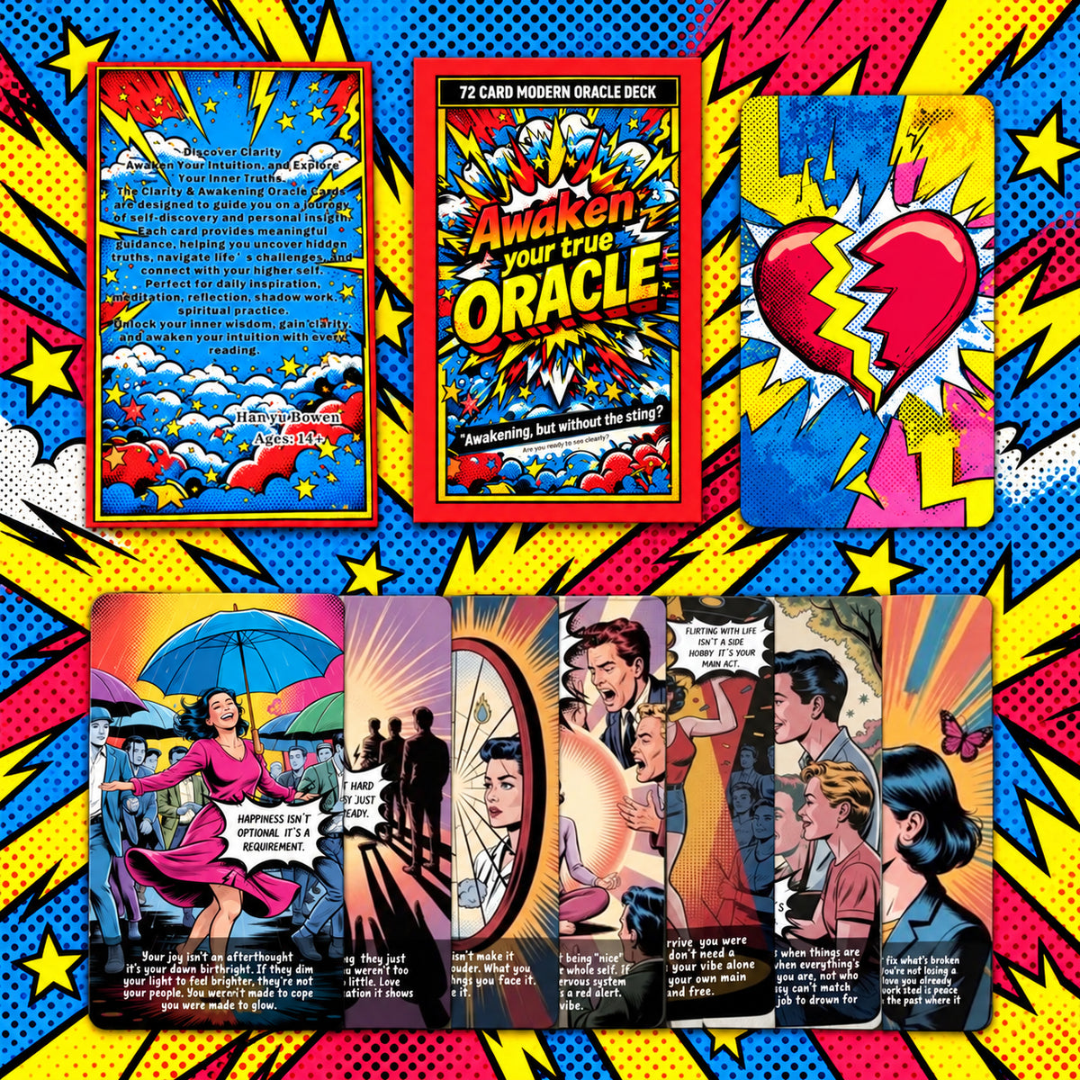 Awaken Your True Oracle Cards — Pop Art Oracle Deck for Self-Worth, Healing & Personal Growth