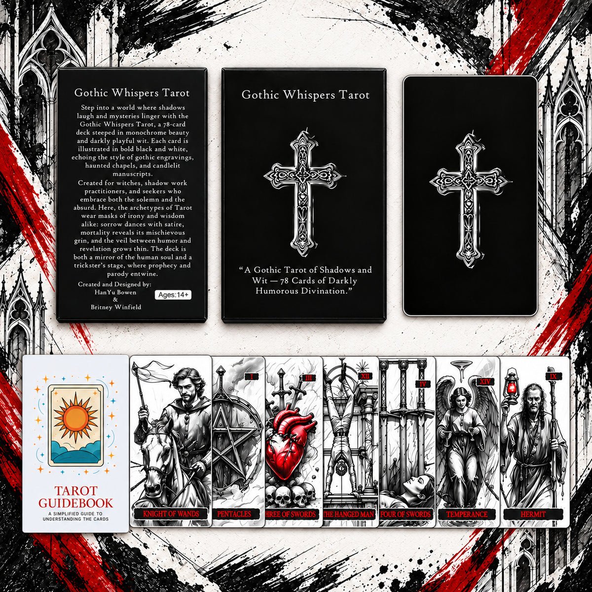 Gothic Whispers Tarot Deck — Dark Fantasy Tarot for Shadow Work & Self-Discovery