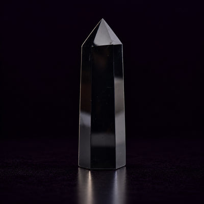 Black Obsidian Crystal Tower — Protection and Energy Amplification