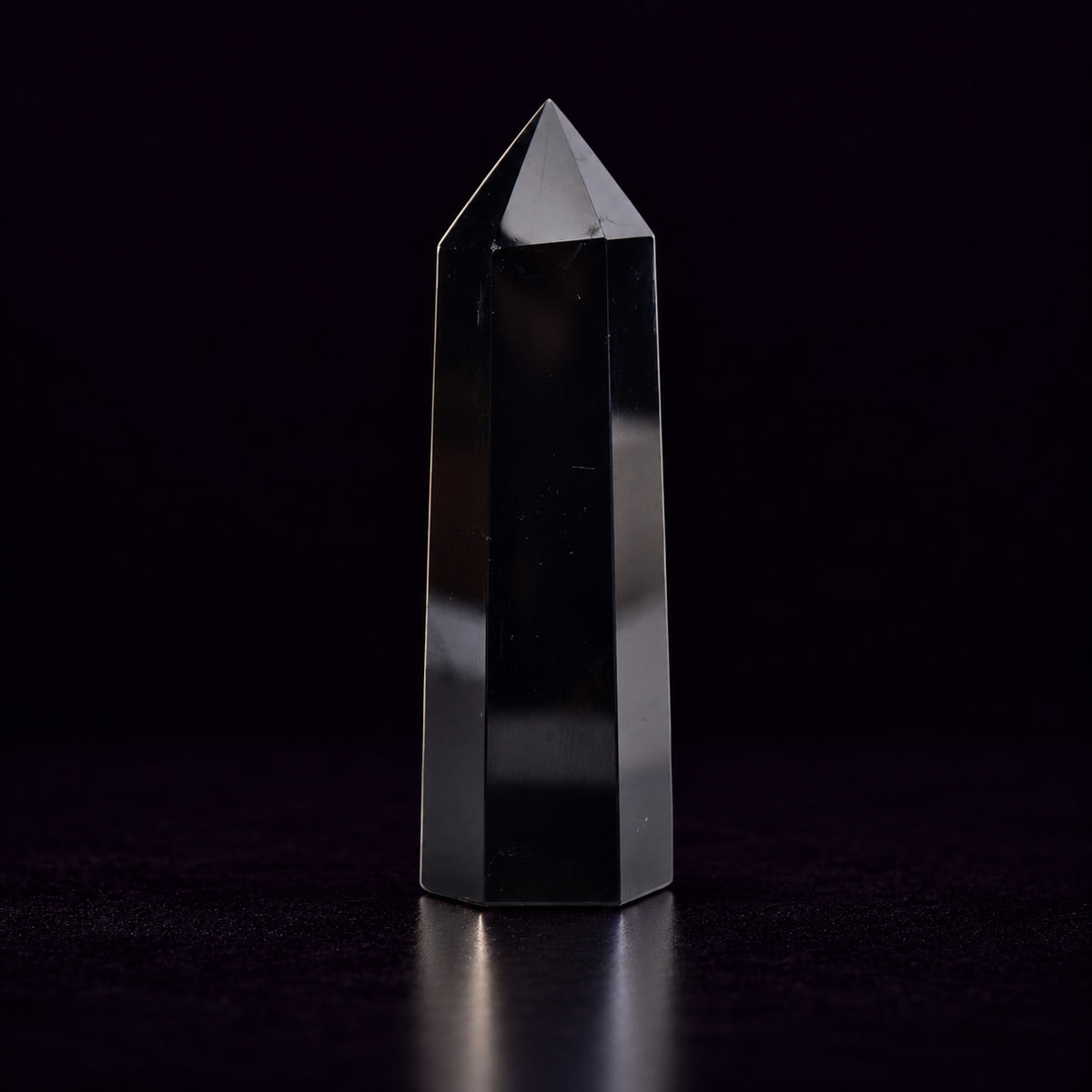 Black Obsidian Crystal Tower — Protection and Energy Amplification