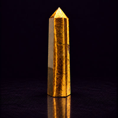Tiger’s Eye Crystal Tower — Courage and Energy Amplification