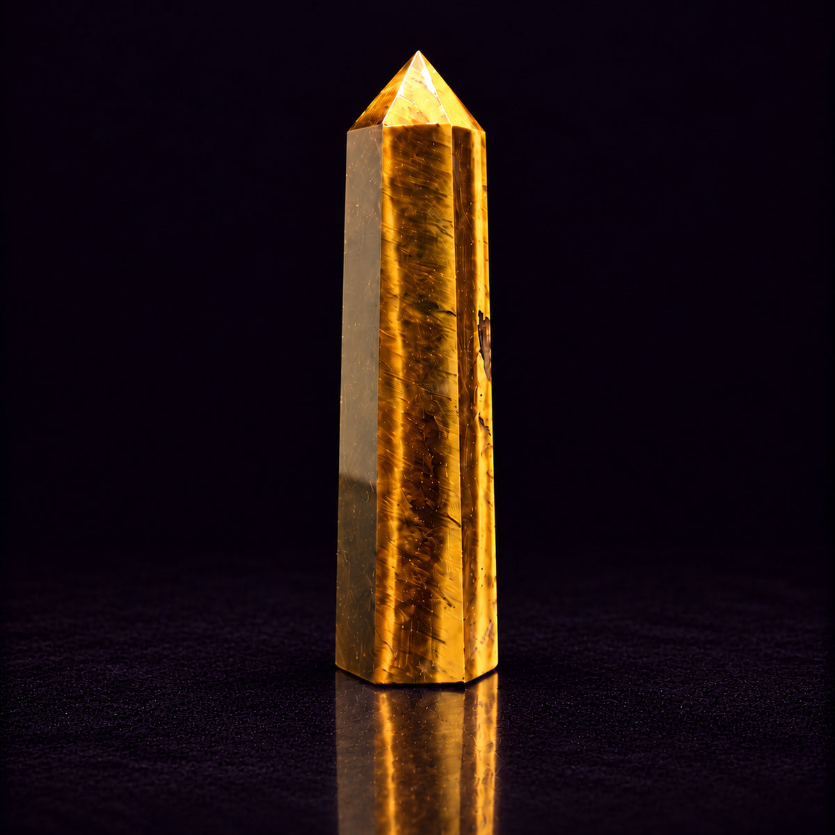 Tiger’s Eye Crystal Tower — Courage and Energy Amplification