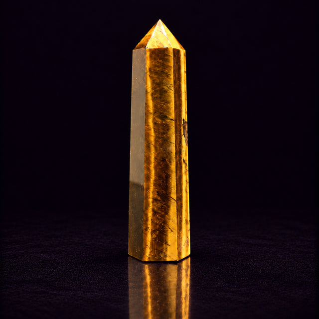 Tiger’s Eye Crystal Tower — Courage and Energy Amplification