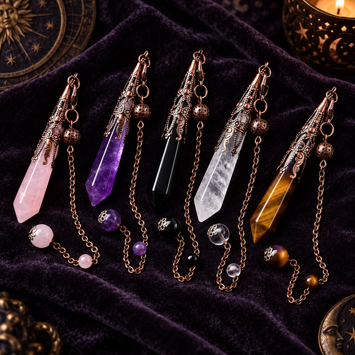 Natural Crystal Pendulum — Energy Sensing and Intuition Tool