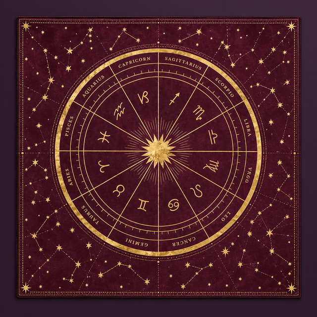 Celestial Zodiac Wheel Tarot Cloth — Energy Collector