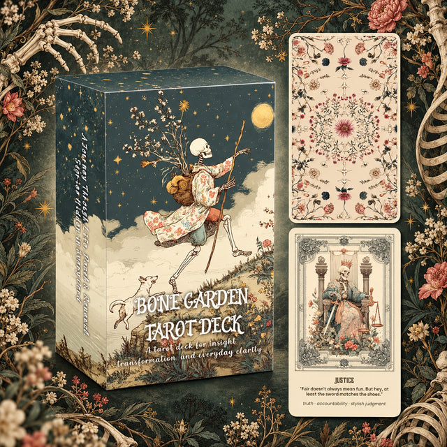 Bone Garden Tarot Deck | 78-Card Gothic Floral Tarot