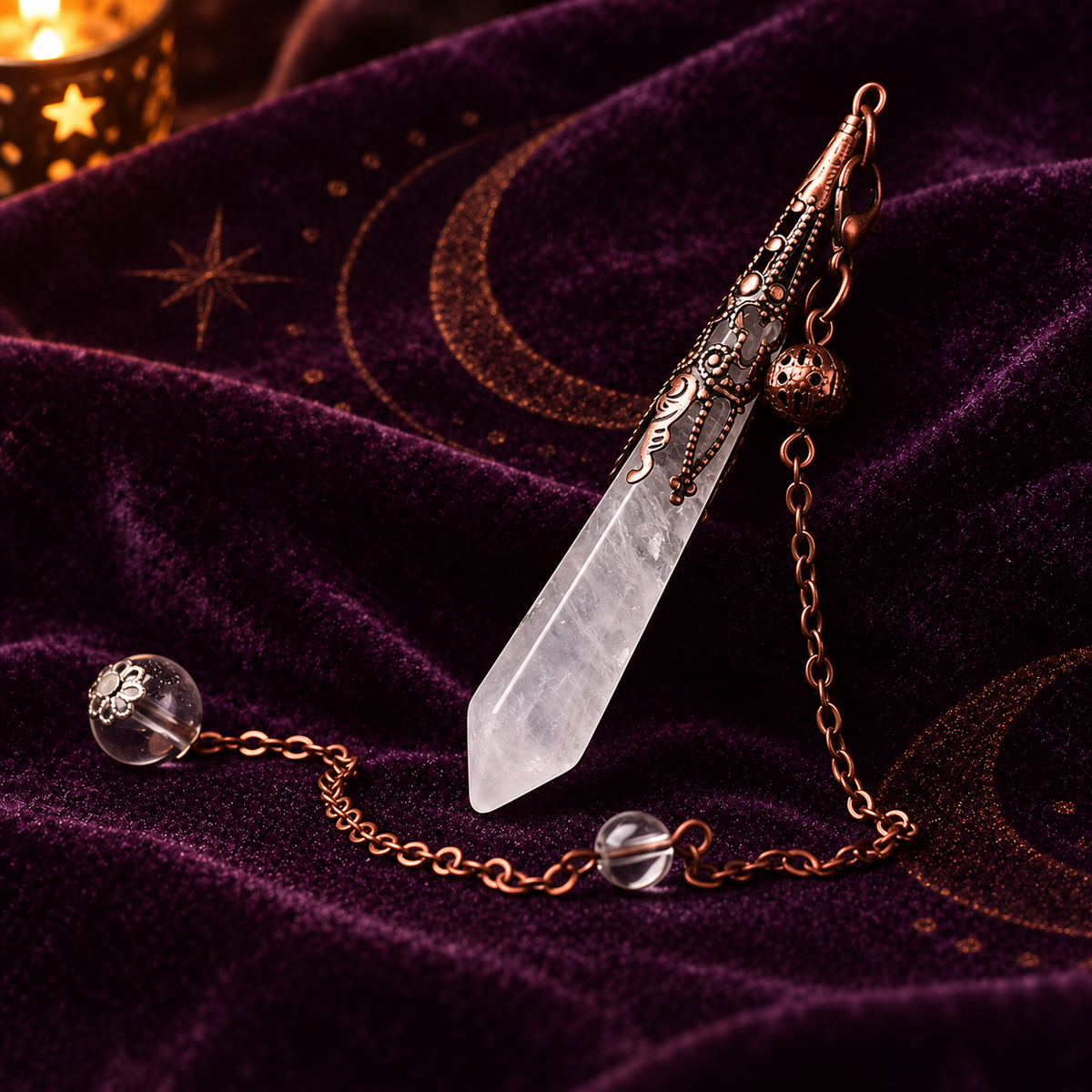 Natural Crystal Pendulum — Energy Sensing and Intuition Tool
