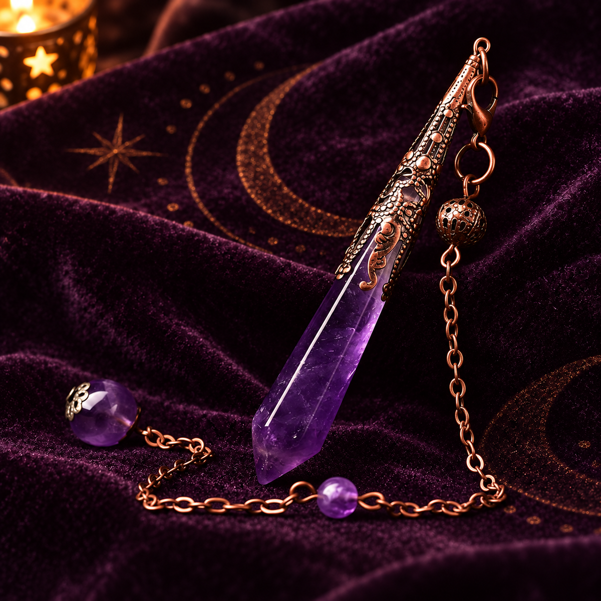 Natural Crystal Pendulum — Energy Sensing and Intuition Tool