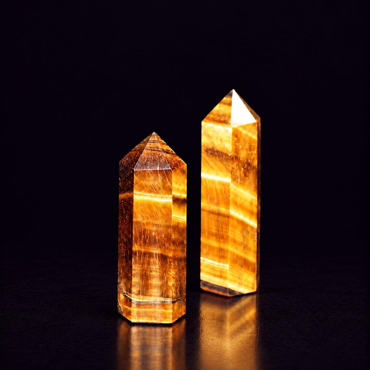 Tiger’s Eye Crystal Tower — Courage and Energy Amplification