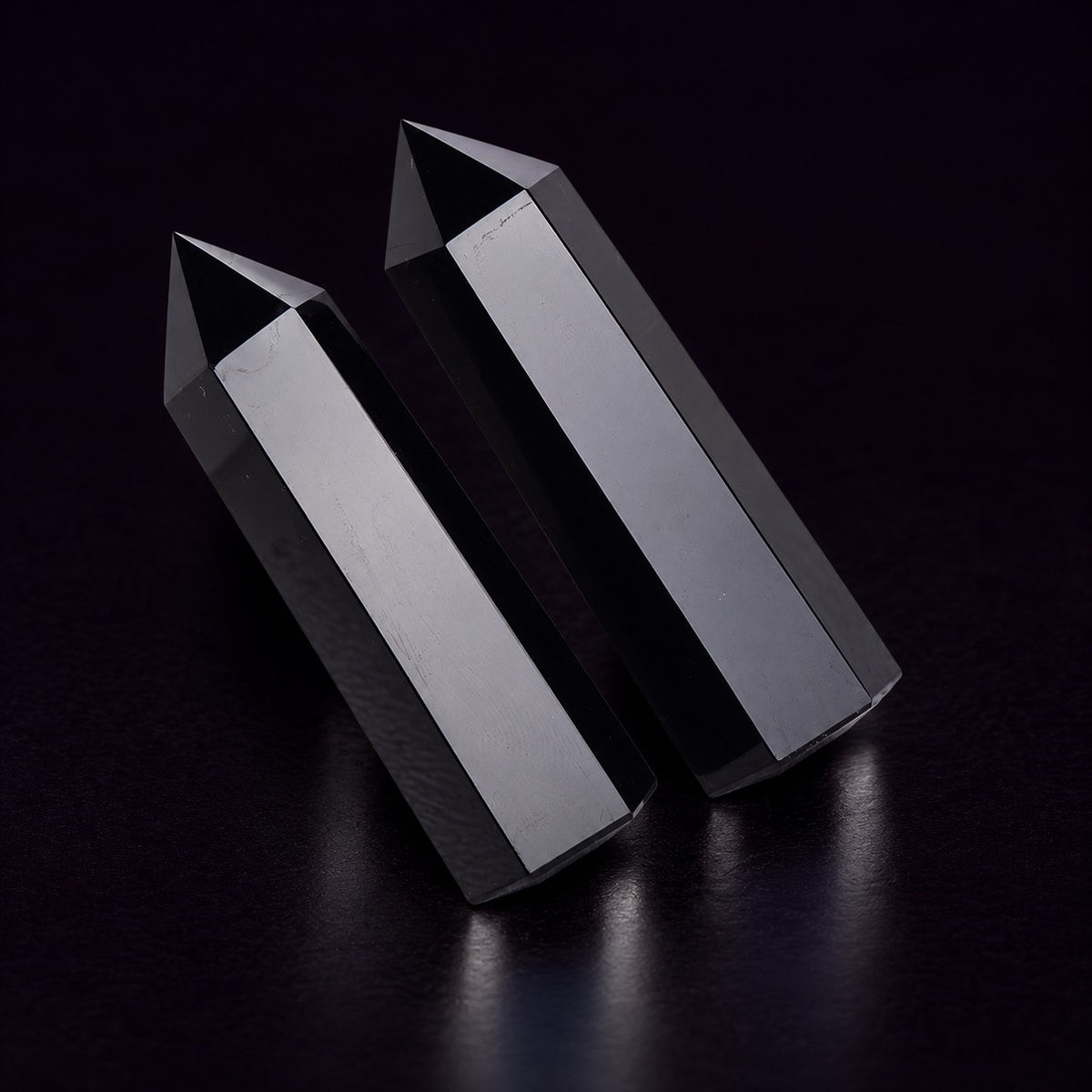 Black Obsidian Crystal Tower — Protection and Energy Amplification