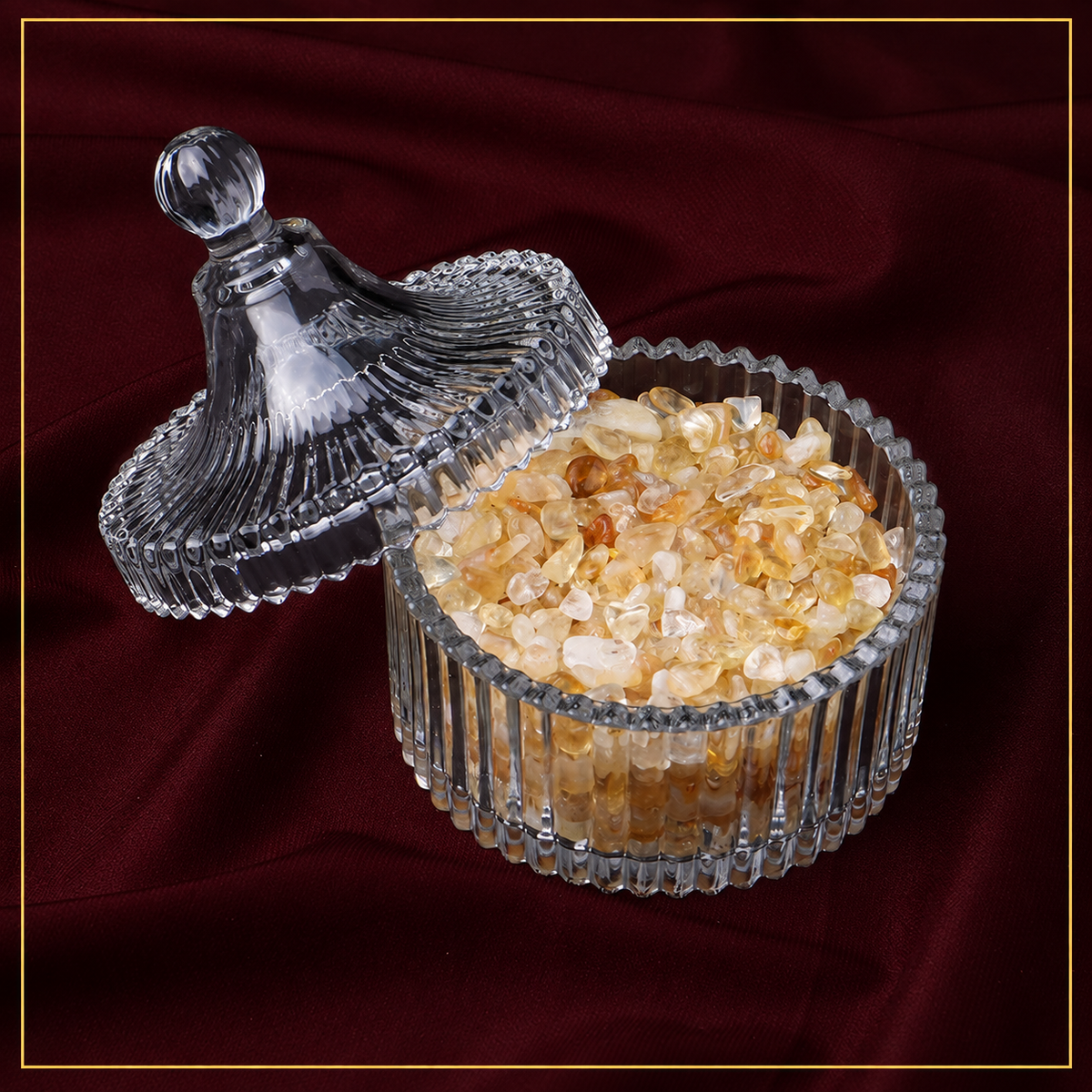 Polished gemstone cleansing charging dish with smooth concave basin and natural stone marbling.