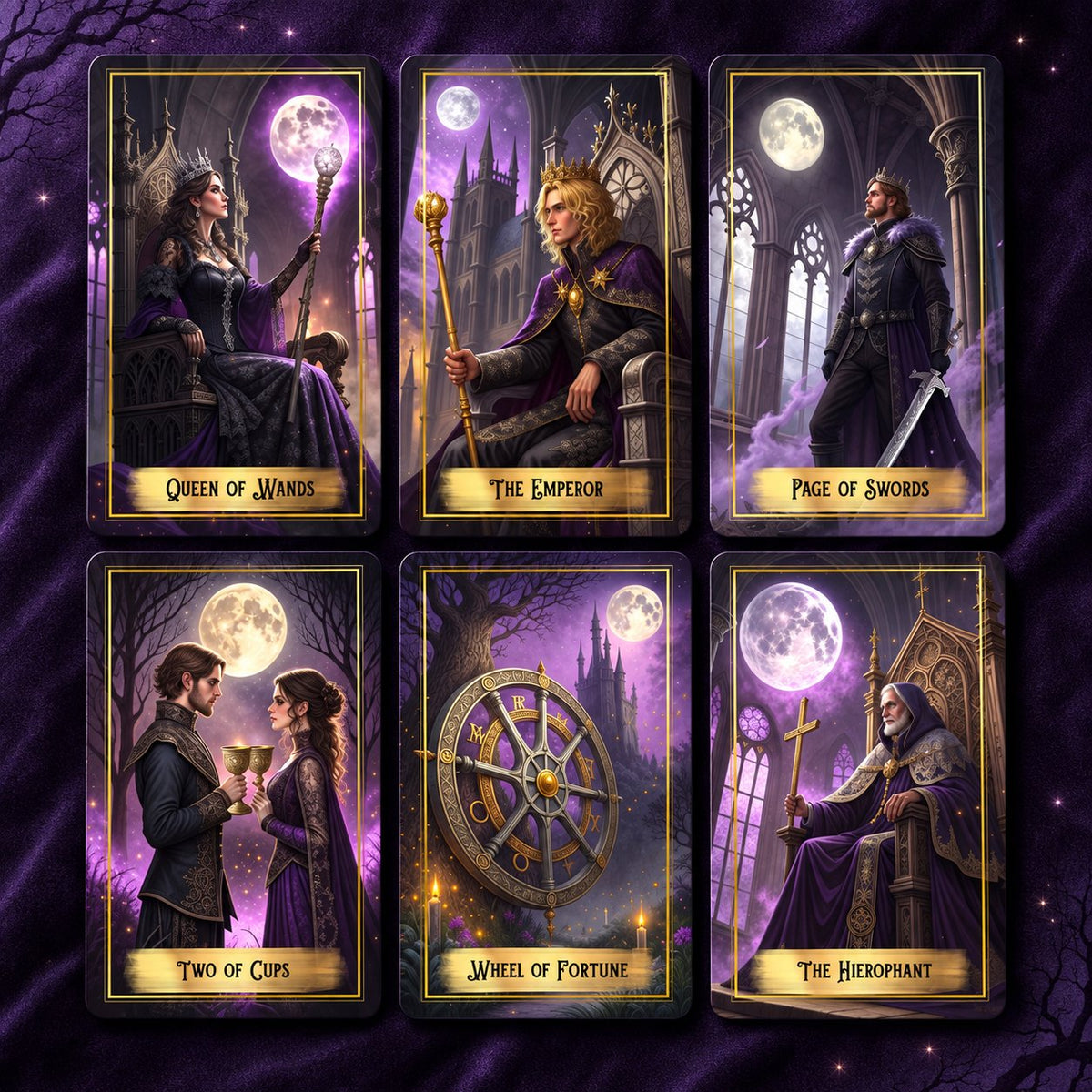 Purple Moon Tarot — Gothic Fantasy Tarot Cards for Intuition and Reflection