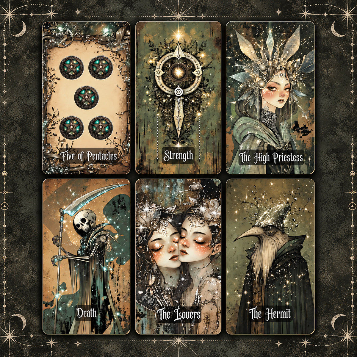 Starlit Dream Tarot — Whimsical Gothic Tarot Cards for Intuition and Self-Reflection