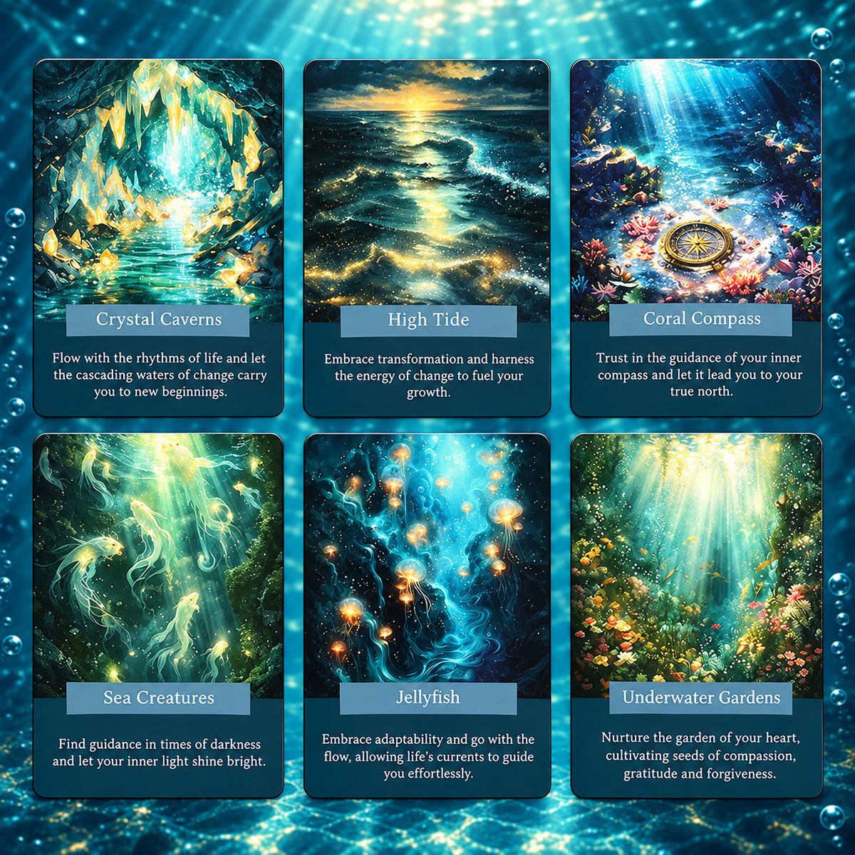 Ocean of Wisdom Oracle — Ocean Fantasy Oracle Cards for Intuition and Renewal