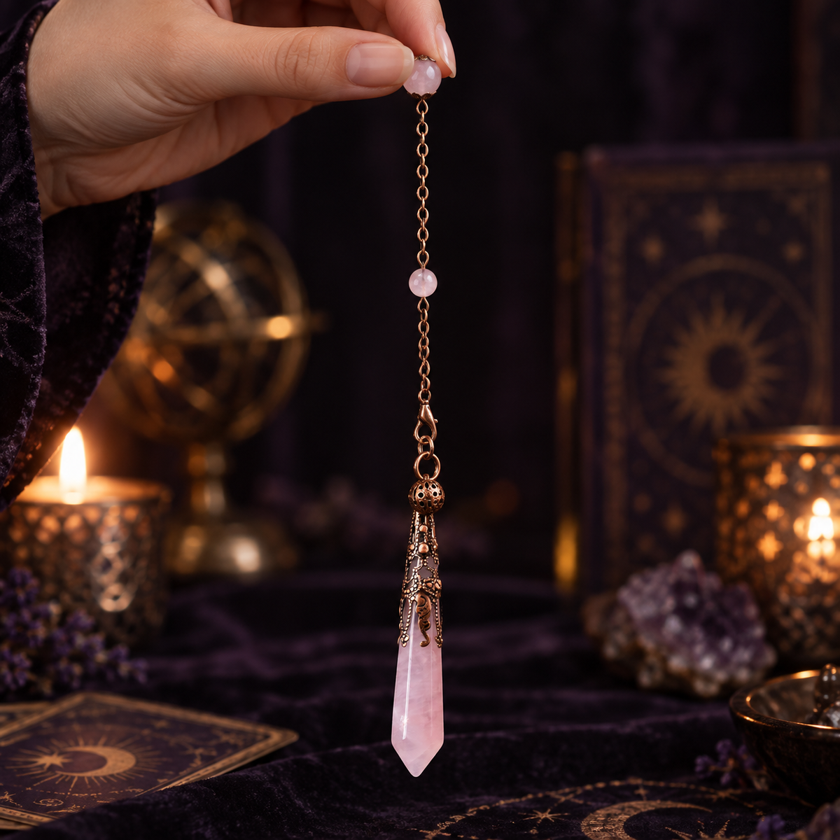 Natural Crystal Pendulum — Energy Sensing and Intuition Tool