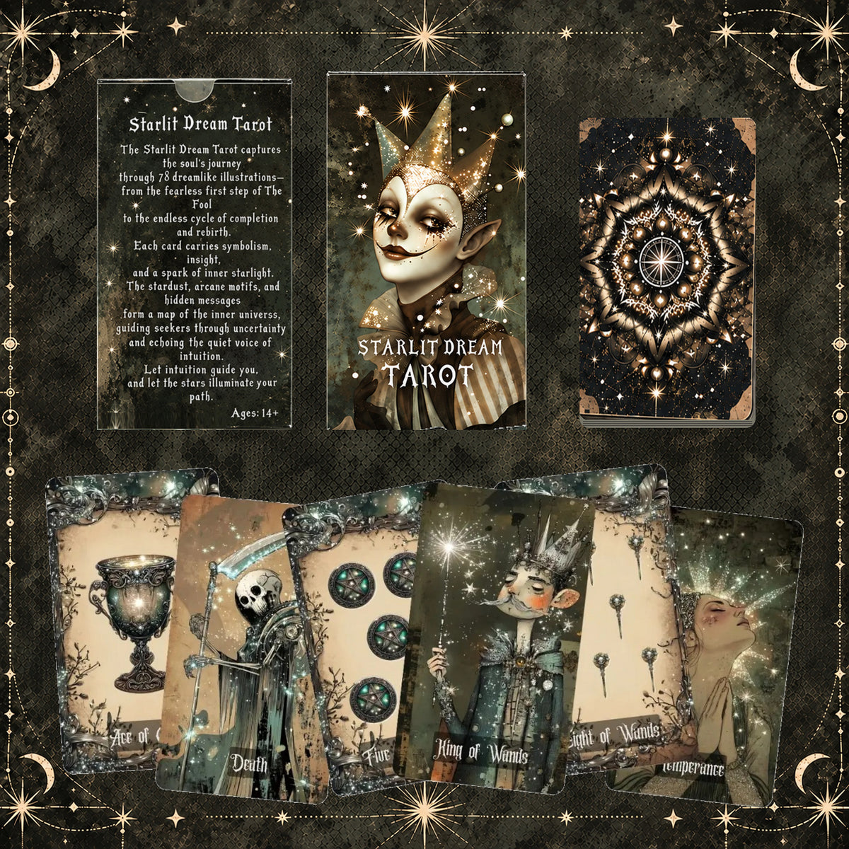 Starlit Dream Tarot — Whimsical Gothic Tarot Cards for Intuition and Self-Reflection