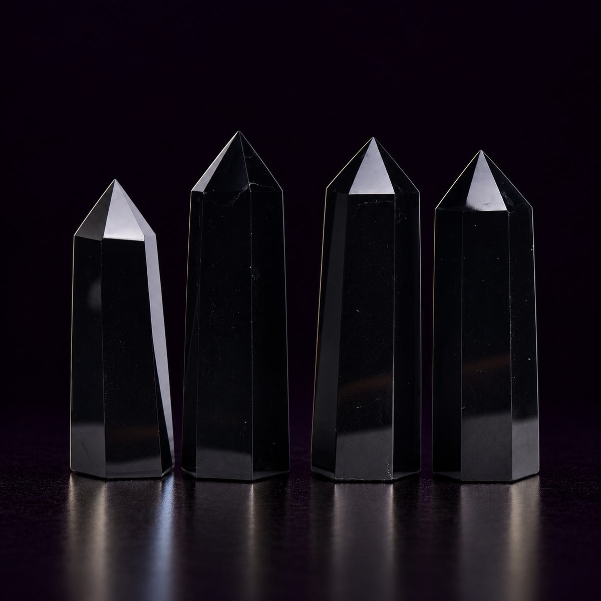 Black Obsidian Crystal Tower — Protection and Energy Amplification