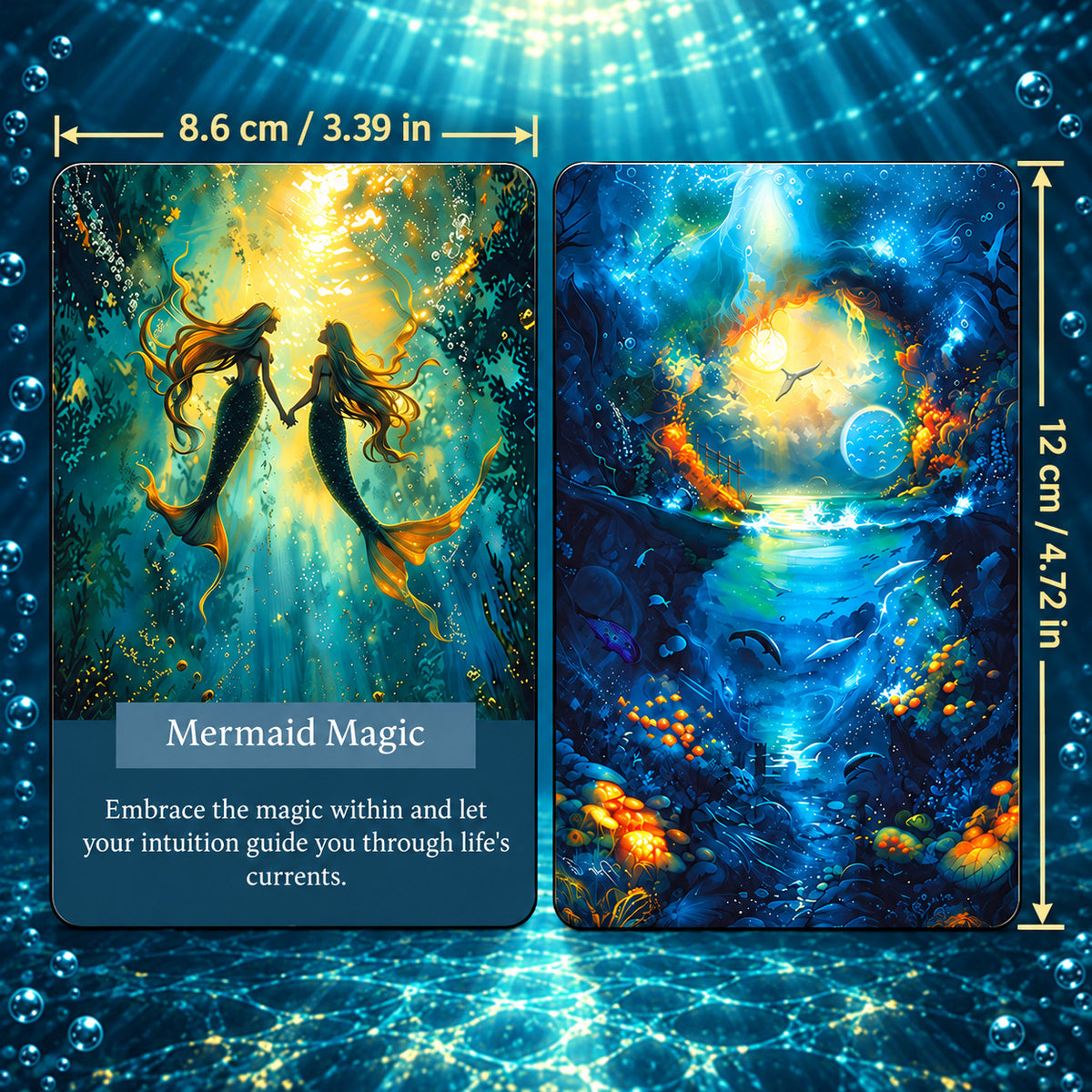 Complete Ocean of Wisdom Oracle set including divination cards, companion English guidebook, and keepsake storage box.