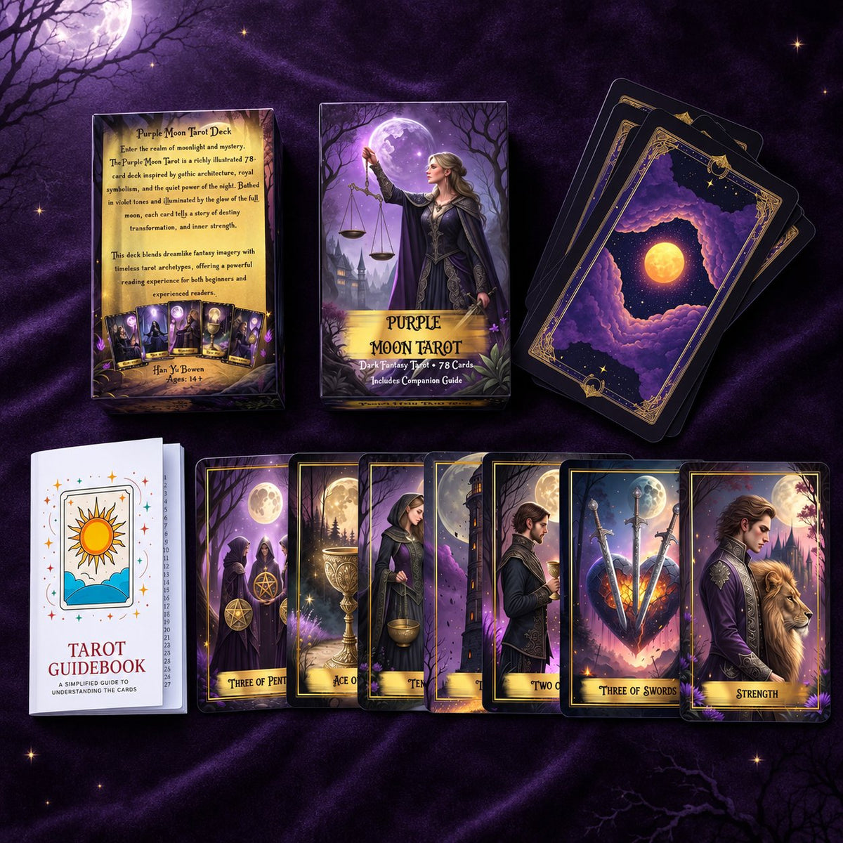 Purple Moon Tarot — Gothic Fantasy Tarot Cards for Intuition and Reflection