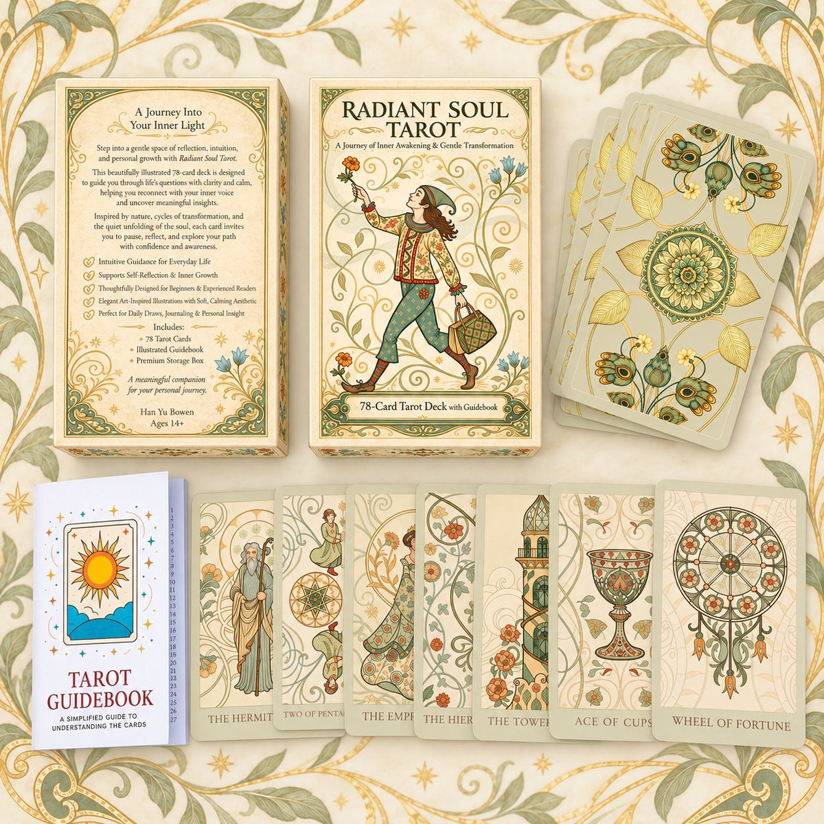 Radiant Soul Tarot — Art Nouveau Tarot Cards for Self-Reflection and Growth