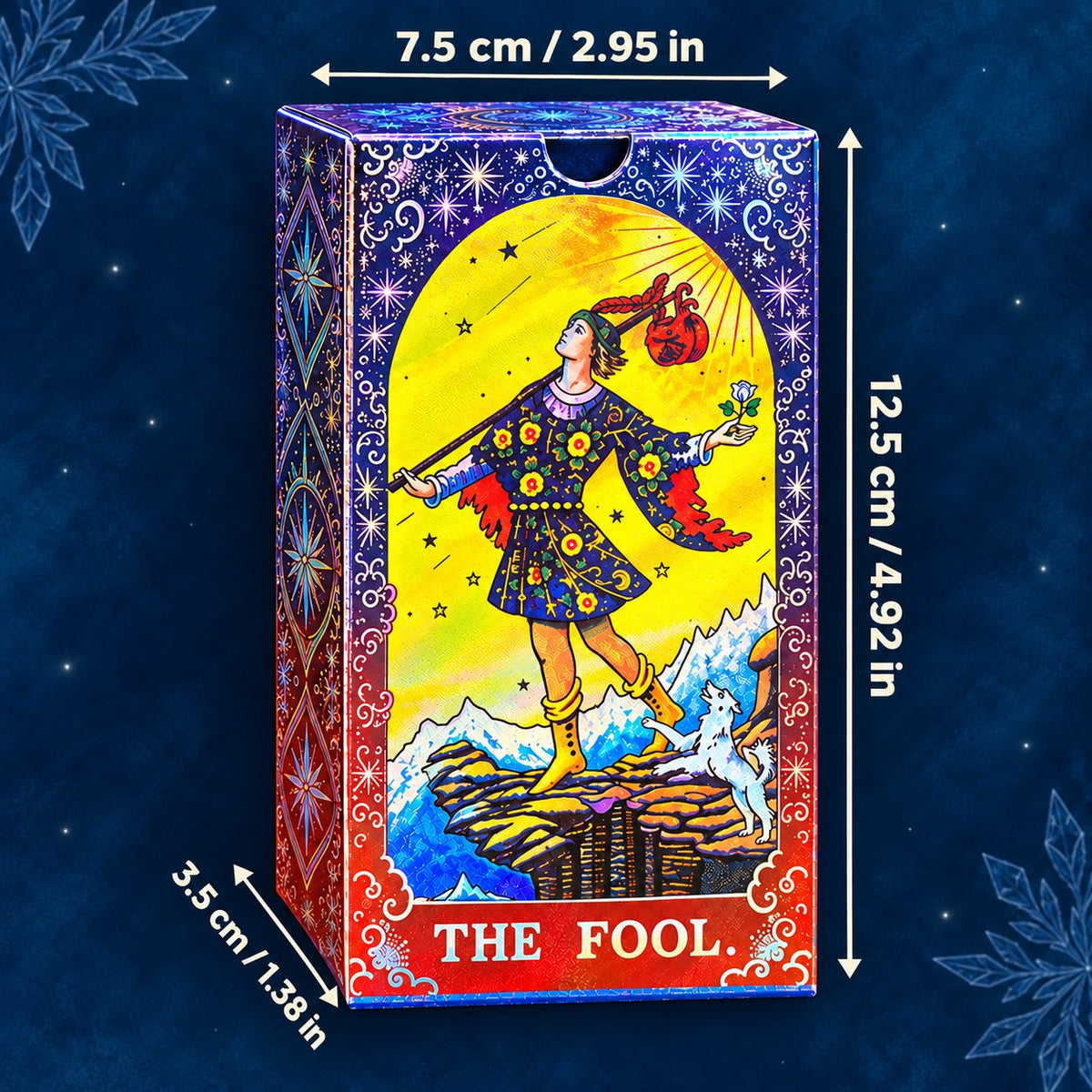 Blue Ice Crystal Tarot — Embossed Metallic Tarot Cards for Calm and Focus